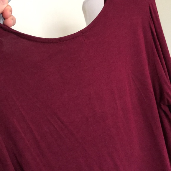 Bundle only❌NYTT Burgundy Lace Up Top - Picture 3 of 3